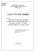 Một số câu hỏi trắc nghiệm khách quan chương điện môi và chương vật liệu từ trong chương trình vật lí đại cương