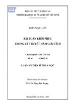 Bài toán khôi phục trong lý thuyết hàm giải tích