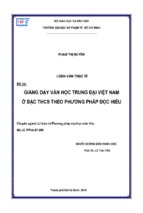 Giảng dạy văn học trung đại việt nam ở bậc thcs theo phương pháp đọc hiểu