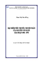 Những cảm hứng chủ yếu của nguyễn văn xuân qua tiểu thuyết và truyện ngắn giai đoạn 1954 – 1975