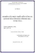 Nghiên cứu phát triển bền vững du lịch ở huyện côn đảo (tỉnh bà rịa   vũng tàu)