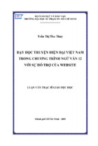 Dạy học truyện hiện đại việt nam trong chương trình ngữ văn 12 với sự hỗ trợ của website