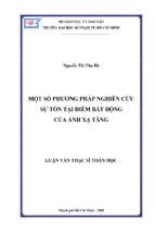 Một số phương pháp nghiên cứu sự tồn tại điểm bất động của ánh xạ tăng