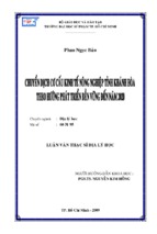 Chuyển dịch cơ cấu kin h tế nông nghiệp tỉnh khánh hoà theo hướng phát triển bền vững đến năm 2020