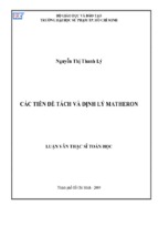 Các tiên đề tách và định lý matheron