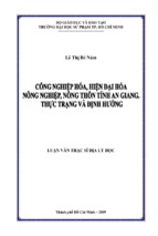 định hướng, mục tiêu, các giải pháp chủ yếu thúc đẩy tiến trình cnh, hđh nông nghiệp, nông thôn tỉnh an giang