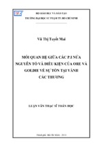 Mối quan hệ giữa các p.i nửa nguyên tố và điều kiện của ore và goldie về sự tồn tại vành