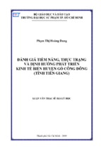 đánh giá tiềm năng, thực trạng và định hướng phát triển kinh tế biển huyện gò công đông (tỉnh tiền giang)