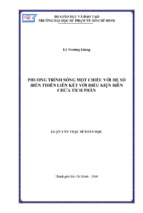 Phương trình sóng một chiều với hệ số biến thiên liên kết với điều kiện biên chứa tích phân