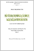 Phân tích hoạt độ phóng xạ các đồng vị 226ra, 232th, 40k trong mẫu đất đá”