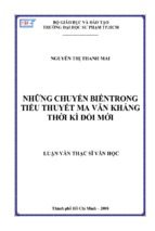 Những chuyển biếntrong tiểu thuyết ma văn kháng thời kì đổi mới