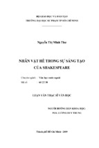 Nhân vật hề trong sự sáng tạo của shakespeare