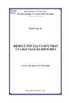 định lý tồn tại và duy nhất của bài toán ba điểm biên