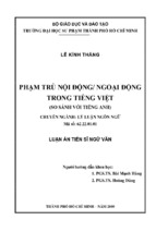 Phạm trù nội động  ngoại động trong tiếng việt (so sánh với tiếng anh)