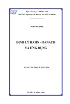 định lý hahn – banach và ứng dụng