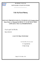 Khảo sát tính thích nghi của cây hoàng lan [cananga odorata (lam.) hook. f. et thomson] tạo được từ các kỹ thuật nhân giống khác nhau tại tỉnh bình phước