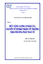 Mức năng lượng cơ bản của nguyên tử hydro trong từ trường