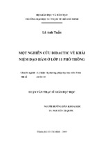 Một nghiên cứu didactic về khái niệm đạo hàm ở lớp 11 phổ thông