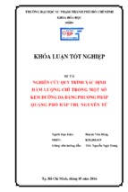 Nghiên cứu quy trình xác định hàm lượng chì trong một số kem dưỡng da bằng phương pháp quang phổ hấp thụ nguyên tử