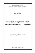 Tổ chức dạy học theo nhóm chương “dao động cơ” vật lí 12