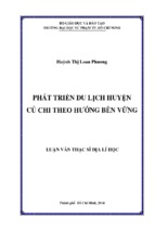 Phát triển du lịch huyện củ chi theo hướng bền vững