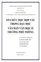 Tổ chức học hợp tác trong dạy đọc văn bản văn học ở trường phổ thông