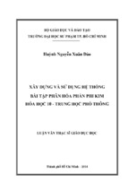 Xây dựng và sử dụng hệ thống bài tập phân hóa phần phi kim hóa học 10   trung học phổ thông