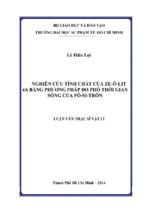 Nghiên cứu tính chất của ze ô lit 4a bằng phương pháp đo phổ thời gian sống của pô si trôn