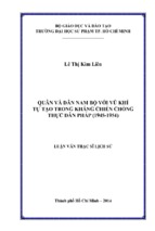 Quân và dân nam bộ với vũ khí tự tạo trong kháng chiến chống thực dân pháp (1945 1954)