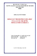 Khảo sát thành phần hóa học của lá cây me rừng phyllanthus emblica