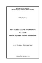 Một nghiên cứu về số gần đúng và sai số trong dạy học toán ở phổ thông