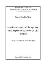 Nghiên cứu một đồ án dạy học khái niệm giới hạn vô cực của hàm số