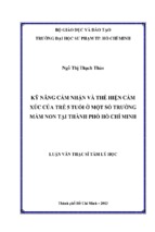 Kỹ năng cảm nhận và thể hiện cảm xúc của trẻ 5 tuổi ở một số trường mầm non tại thành phố hồ chí minh