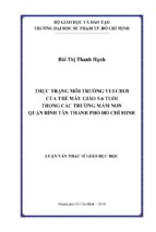 Thực trạng môi trường vui chơi của trẻ mẫu giáo 5 6 tuổi trong các trường mầm non quận bình tân thành phố hồ chí minh