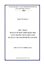 Thực trạng quản lý sử dụng thiết bị dạy học ở các trường trung học cơ sở huyện củ chi, thành phố hồ chí minh