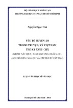 Yếu tố huyền ảo trong truyện, ký việt nam thế kỷ xviii   xix (khảo sát qua tang thương ngẫu lục   lan trì kiến văn lục và truyền kỳ tân phả)