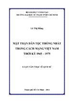 Mặt trận dân tộc thống nhất trong cách mạng việt nam thời kỳ 1945 – 1975