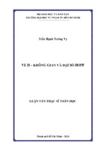 Về h – không gian và đại số hopf