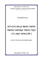 Kĩ năng hoạt động nhóm trong giờ học tiếng việt của học sinh lớp 2