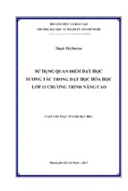 Sử dụng quan điểm dạy học tương tác trong dạy học hóa học lớp 11 chương trình nâng cao