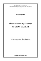 Tính chất thứ tự của một số không gian hàm