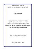 Sử dụng hình ảnh trong việc phát triển năng lực tư duy cho học sinh trung bình, yếu môn hóa học lớp 10 trung học phổ thông