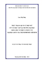 Thực trạng quản lý đội ngũ cố vấn học tập tại trường đại học khoa học xã hội và nhân văn đại học quốc gia thành phố hồ chí minh