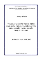 Vùng đất an giang trong chính sách quốc phòng của chính quyền chúa nguyễn và vua nguyễn thời kì 1757   1867