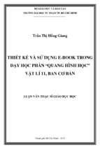 Thiết kế và sử dụng e book trong dạy học phần “quang hình học” vật lí 11, ban cơ bản