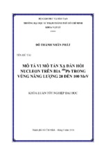 Mô tả vi mô tán xạ đàn hồi nucleon trên bia 208pb trong  vùng năng lƣợng 20 đến 100 mev