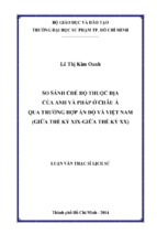 So sánh chế độ thuộc địa của anh và pháp ở châu á qua trường hợp ấn độ và việt nam (giữa thế kỷ xix giữa thế kỷ xx)