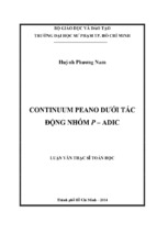 Continuum peano dưới tác động nhóm p – adic