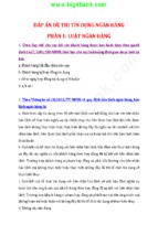 Đáp án đề thi tín dụng ngân hàng