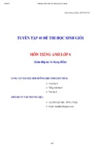 Tuyển tập 40 để thi học sinh giỏi  môn tiếng anh lớp 6 có đáp án (rất hay).